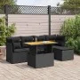 Set de sofás de jardín 6 piezas y cojines ratán sintético negro by , Garden sets - Ref: Foro24-3326911, Price: 406,31 €, Disc...