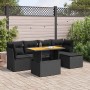 Set de sofás de jardín 6 piezas y cojines ratán sintético negro von , Gartensets - Ref: Foro24-3326911, Preis: 422,81 €, Raba...