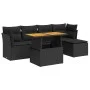 Set de sofás de jardín 6 piezas y cojines ratán sintético negro by , Garden sets - Ref: Foro24-3326911, Price: 406,31 €, Disc...
