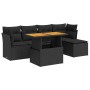 Set de sofás de jardín 6 piezas y cojines ratán sintético negro von , Gartensets - Ref: Foro24-3326911, Preis: 422,81 €, Raba...