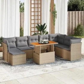 Set de sofás de jardín con cojines 9 pzas ratán sintético beige de , Conjuntos de jardín - Ref: Foro24-3326964, Precio: 604,8...