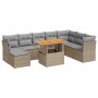 Set de sofás de jardín con cojines 9 pzas ratán sintético beige by , Garden sets - Ref: Foro24-3326964, Price: 615,29 €, Disc...