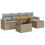 Juego de sofás jardín con cojines 6 pzas ratán sintético beige by , Garden sets - Ref: Foro24-3327027, Price: 440,66 €, Disco...