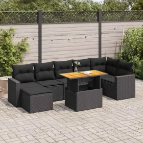 Set de sofás de jardín y cojines 8 piezas ratán sintético negro von , Gartensets - Ref: Foro24-3327065, Preis: 552,10 €, Raba...