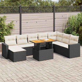 Set de sofás de jardín con cojines 9 pzas ratán sintético negro von , Gartensets - Ref: Foro24-3327073, Preis: 562,24 €, Raba...