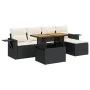 Set de sofás de jardín 6 piezas y cojines ratán sintético negro von , Gartensets - Ref: Foro24-3327136, Preis: 389,86 €, Raba...