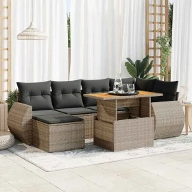 Set de sofás de jardín 7 pzas con cojines ratán sintético gris von , Gartensets - Ref: Foro24-3327287, Preis: 487,35 €, Rabat...