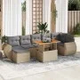 Set de sofás de jardín y cojines 8 piezas ratán sintético beige de , Conjuntos de jardín - Ref: Foro24-3327293, Precio: 572,8...