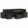 Set de sofás de jardín 7 pzas con cojines ratán sintético negro von , Gartensets - Ref: Foro24-3327394, Preis: 502,22 €, Raba...