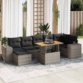 Set de sofás de jardín y cojines 8 piezas ratán sintético gris by , Garden sets - Ref: Foro24-3327406, Price: 536,55 €, Disco...