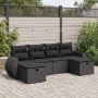 Set de sofás de jardín 6 piezas y cojines ratán sintético negro by , Garden sets - Ref: Foro24-3325621, Price: 378,22 €, Disc...