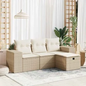 Juego de sofás jardín con cojines 4 pzas ratán sintético beige von , Gartensets - Ref: Foro24-3325654, Preis: 346,68 €, Rabat...