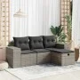 Set de sofás de jardín 4 pzas y cojines ratán sintético gris by , Garden sets - Ref: Foro24-3325656, Price: 273,06 €, Discoun...