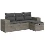Set de sofás de jardín 4 pzas y cojines ratán sintético gris by , Garden sets - Ref: Foro24-3325656, Price: 273,06 €, Discoun...