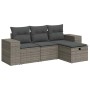 Set de sofás de jardín 4 pzas y cojines ratán sintético gris von , Gartensets - Ref: Foro24-3325656, Preis: 272,55 €, Rabatt: %