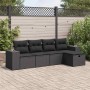 Set de muebles de jardín 5 pzas y cojines ratán sintético negro by , Garden sets - Ref: Foro24-3325661, Price: 348,09 €, Disc...
