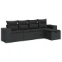 Set de muebles de jardín 5 pzas y cojines ratán sintético negro von , Gartensets - Ref: Foro24-3325661, Preis: 353,19 €, Raba...