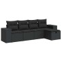 Set de muebles de jardín 5 pzas y cojines ratán sintético negro by , Garden sets - Ref: Foro24-3325661, Price: 348,09 €, Disc...