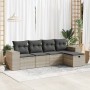 Set de sofás jardín y cojines 5 pzas ratán sintético gris claro by , Garden sets - Ref: Foro24-3325668, Price: 333,68 €, Disc...