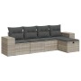 Set de sofás jardín y cojines 5 pzas ratán sintético gris claro by , Garden sets - Ref: Foro24-3325668, Price: 333,68 €, Disc...