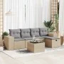 Juego de sofás jardín con cojines 6 pzas ratán sintético beige by , Garden sets - Ref: Foro24-3325675, Price: 403,90 €, Disco...