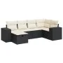 Set de sofás de jardín 6 piezas y cojines ratán sintético negro by , Garden sets - Ref: Foro24-3325682, Price: 394,19 €, Disc...