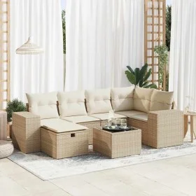 Set sofás de jardín 7 piezas y cojines ratán sintético beige von , Gartensets - Ref: Foro24-3325694, Preis: 545,52 €, Rabatt: %
