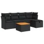 Set de sofás de jardín 6 piezas y cojines ratán sintético negro von , Gartensets - Ref: Foro24-3325751, Preis: 364,89 €, Raba...