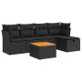 Set de sofás de jardín 6 piezas y cojines ratán sintético negro by , Garden sets - Ref: Foro24-3325751, Price: 378,13 €, Disc...