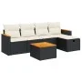 Set de sofás de jardín 6 piezas y cojines ratán sintético negro by , Garden sets - Ref: Foro24-3325906, Price: 331,96 €, Disc...