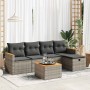 Set de muebles de jardín 6 pzas y cojines ratán sintético gris von , Gartensets - Ref: Foro24-3325910, Preis: 340,70 €, Rabat...