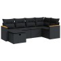 Set de sofás de jardín 6 piezas y cojines ratán sintético negro von , Gartensets - Ref: Foro24-3325912, Preis: 436,00 €, Raba...