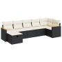 Set de sofás de jardín 7 pzas con cojines ratán sintético negro by , Garden sets - Ref: Foro24-3325927, Price: 412,71 €, Disc...