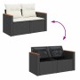 Set de sofás de jardín 7 pzas con cojines ratán sintético negro by , Garden sets - Ref: Foro24-3325927, Price: 412,71 €, Disc...