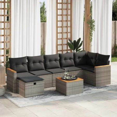 Set de sofás de jardín y cojines 8 piezas ratán sintético gris by , Garden sets - Ref: Foro24-3325938, Price: 465,75 €, Disco...
