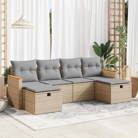 Juego de sofás jardín con cojines 6 pzas ratán sintético beige von , Gartensets - Ref: Foro24-3325944, Preis: 379,19 €, Rabat...