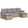 Juego de sofás jardín con cojines 6 pzas ratán sintético beige by , Garden sets - Ref: Foro24-3325944, Price: 363,18 €, Disco...