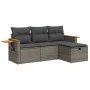 Set de sofás de jardín 4 pzas y cojines ratán sintético gris by , Garden sets - Ref: Foro24-3325952, Price: 264,45 €, Discoun...