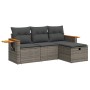 Set de sofás de jardín 4 pzas y cojines ratán sintético gris by , Garden sets - Ref: Foro24-3325952, Price: 273,04 €, Discoun...