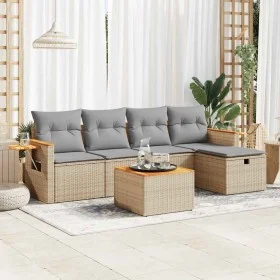 Juego de sofás jardín con cojines 6 pzas ratán sintético beige by , Garden sets - Ref: Foro24-3325965, Price: 364,09 €, Disco...
