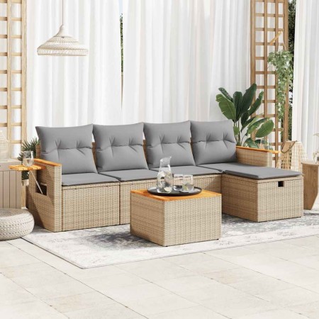 Juego de sofás jardín con cojines 6 pzas ratán sintético beige von , Gartensets - Ref: Foro24-3325965, Preis: 391,12 €, Rabat...