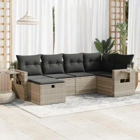 Set de sofás de jardín 6 pzas y cojines ratán sintético gris by , Garden sets - Ref: Foro24-3325488, Price: 423,42 €, Discoun...