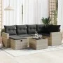 Set de sofás de jardín 7 pzas con cojines ratán PE gris claro von , Gartensets - Ref: Foro24-3325398, Preis: 474,59 €, Rabatt: %