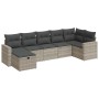 Set de sofás de jardín 7 pzas con cojines ratán PE gris claro by , Garden sets - Ref: Foro24-3325408, Price: 496,35 €, Discou...