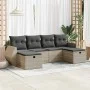 Set de sofás de jardín 6 pzas y cojines ratán sintético gris by , Garden sets - Ref: Foro24-3325628, Price: 408,34 €, Discoun...