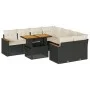 Set sofás jardín y cojines 9 pzas ratán sintético acacia negro von , Gartensets - Ref: Foro24-3327465, Preis: 571,86 €, Rabat...