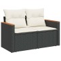 Set sofás jardín y cojines 9 pzas ratán sintético acacia negro by , Garden sets - Ref: Foro24-3327465, Price: 582,28 €, Disco...