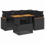 Set sofás jardín y cojines 5 pzas ratán sintético acacia negro by , Garden sets - Ref: Foro24-3327478, Price: 411,34 €, Disco...