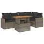 Set sofás jardín y cojines 5 pzas ratán sintético acacia gris by , Garden sets - Ref: Foro24-3327490, Price: 410,73 €, Discou...