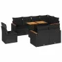 Set sofás jardín y cojines 9 pzas ratán sintético acacia negro by , Garden sets - Ref: Foro24-3327499, Price: 667,12 €, Disco...